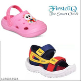 Pink EVA sandals for kids, Firstcliq Sandal Super Panda Combo - lightweight, breathable, and comfortable